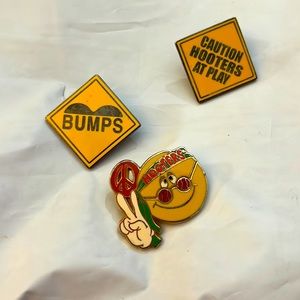 3 Hooters vintage pins 2001-2009